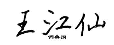王正良王江仙行書個性簽名怎么寫