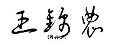 曾慶福王錦農草書個性簽名怎么寫