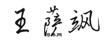 駱恆光王薩颯行書個性簽名怎么寫