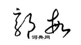 梁錦英郭敏草書個性簽名怎么寫