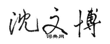 駱恆光沈文博行書個性簽名怎么寫