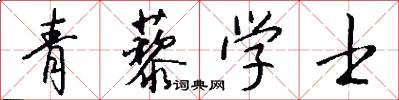青藜學士怎么寫好看