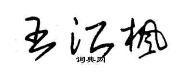 朱錫榮王江楓草書個性簽名怎么寫