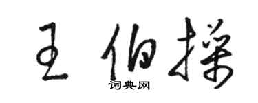駱恆光王伯操草書個性簽名怎么寫