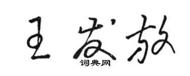 駱恆光王發放草書個性簽名怎么寫
