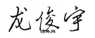 駱恆光龍俊宇行書個性簽名怎么寫