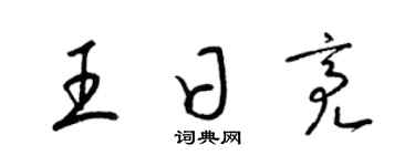 梁錦英王日亮草書個性簽名怎么寫