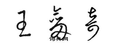 駱恆光王劍奇草書個性簽名怎么寫