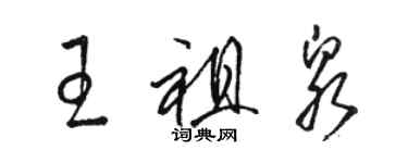 駱恆光王祖泉草書個性簽名怎么寫