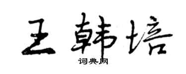 曾慶福王韓培行書個性簽名怎么寫