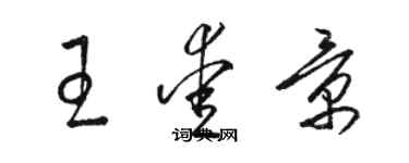 駱恆光王愛景草書個性簽名怎么寫