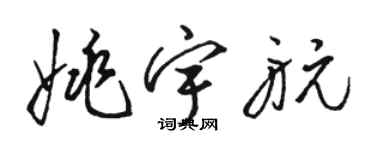 駱恆光姚宇航草書個性簽名怎么寫