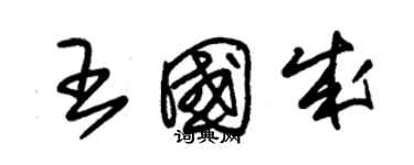 朱錫榮王國成草書個性簽名怎么寫