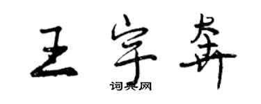 曾慶福王宇奔行書個性簽名怎么寫