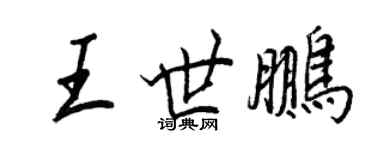 王正良王世鵬行書個性簽名怎么寫