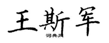 丁謙王斯軍楷書個性簽名怎么寫