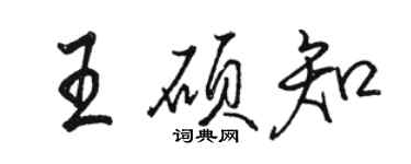 駱恆光王碩知行書個性簽名怎么寫