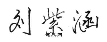 駱恆光劉紫涵行書個性簽名怎么寫