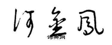 曾慶福何金鳳草書個性簽名怎么寫
