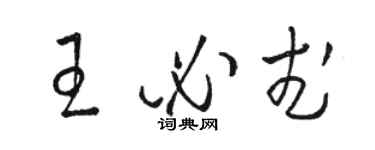 駱恆光王必武草書個性簽名怎么寫