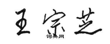 駱恆光王宗芝行書個性簽名怎么寫