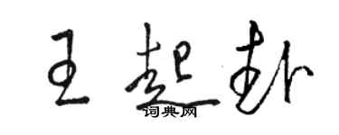 駱恆光王起赴草書個性簽名怎么寫