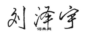 駱恆光劉澤宇行書個性簽名怎么寫