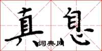 周炳元真息楷書怎么寫