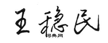 駱恆光王穩民行書個性簽名怎么寫