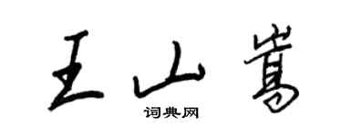 王正良王山嵩行書個性簽名怎么寫