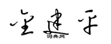 梁錦英金建平草書個性簽名怎么寫