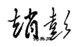 駱恆光趙彭草書個性簽名怎么寫