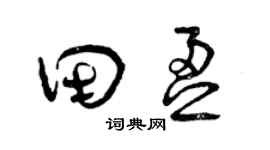 曾慶福田盈草書個性簽名怎么寫