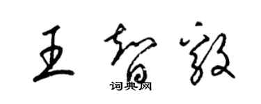 梁錦英王智毅草書個性簽名怎么寫