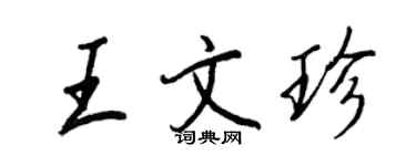 王正良王文珍行書個性簽名怎么寫