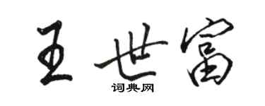 駱恆光王世富行書個性簽名怎么寫