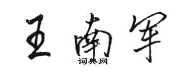 駱恆光王南軍行書個性簽名怎么寫