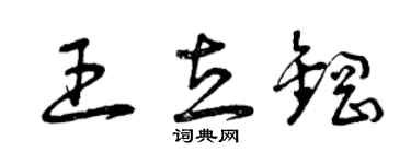 曾慶福王立鋼草書個性簽名怎么寫