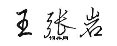 駱恆光王張岩行書個性簽名怎么寫