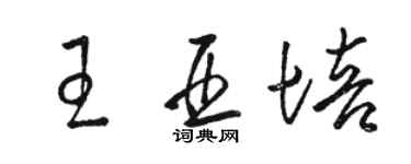駱恆光王亞培草書個性簽名怎么寫