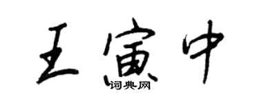 王正良王寅中行書個性簽名怎么寫