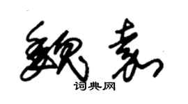 朱錫榮魏嘉草書個性簽名怎么寫