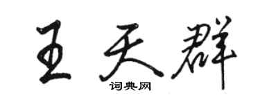駱恆光王天群行書個性簽名怎么寫