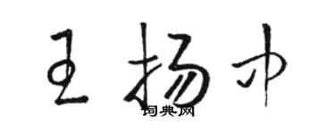 駱恆光王揚中草書個性簽名怎么寫