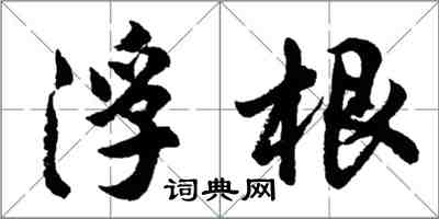 胡問遂浮根行書怎么寫