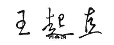 駱恆光王起直草書個性簽名怎么寫