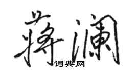 駱恆光蔣瀾行書個性簽名怎么寫