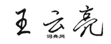 駱恆光王雲亮行書個性簽名怎么寫