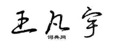 曾慶福王凡宇草書個性簽名怎么寫