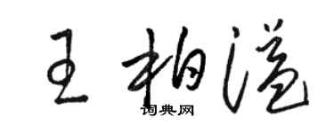 駱恆光王柏溢草書個性簽名怎么寫